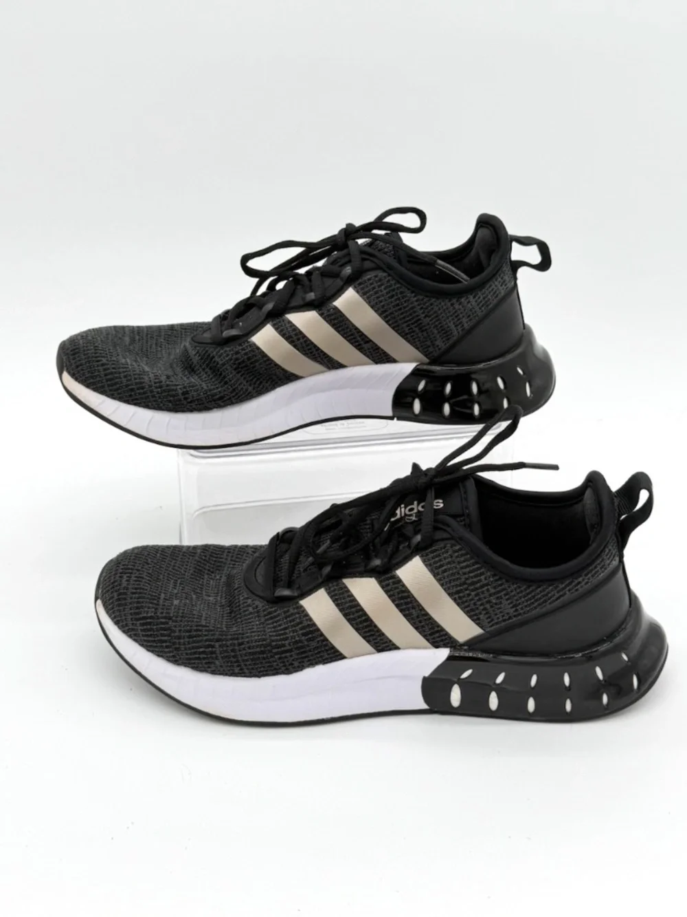 adidas Kaptir Super Womens Running Shoes Size 8.5 Black Champagne Gold Sneakers